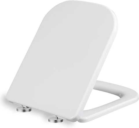 Soft Close Toilet Seat With Top Fixing And One Button Quick Release Feature And Adjustable Hinges (43L x 36W centimetres)