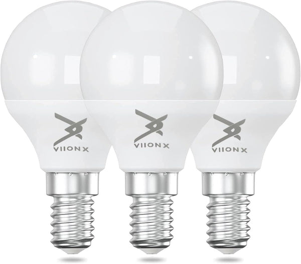 VIIONX E14 LED Light Bulb – Small Edison Screw SES Golf Bulbs, 4.5W, 470 Lumens, 40W Equivalent, Warm White 2700K, Energy-Saving Golf Light Bulbs, Non-Dimmable [Energy Class F]