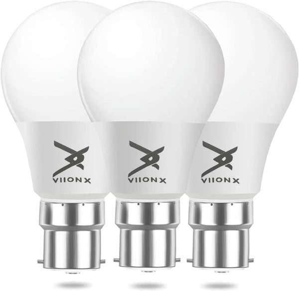 VIIONX Bayonet Light Bulb, 60W Equivalent, Warm White 2700K, 8.5W 806lm B22 LED Bulb, Energy Saving Lightbulbs, Non-dimmable, Pack of 3 [Energy Class F]