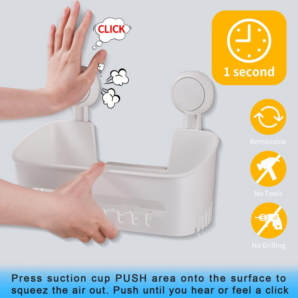 LUXEAR Suction Cup Shower Caddy - No Drilling Removable Shower