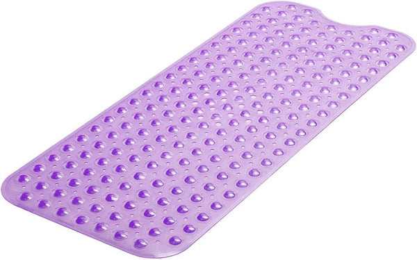 Non Slip Transparent Purple Extra Long Bath Mat with Anti Slip Suction Cups uk