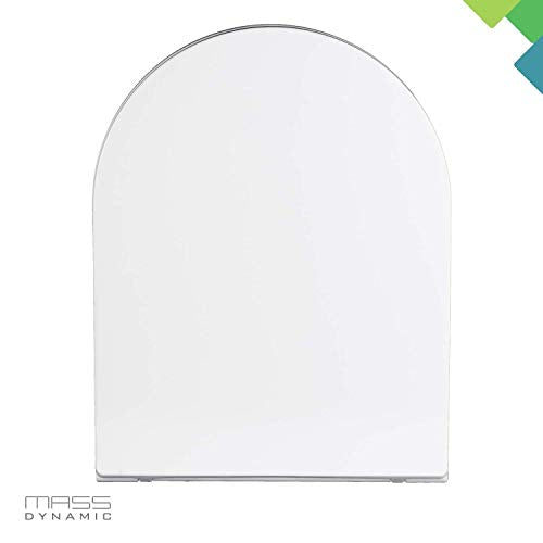 Soft Close D Shaped White Toilet Seat with Quick Release Hinges, PP Material, Easy Installation by Mass Dynamic