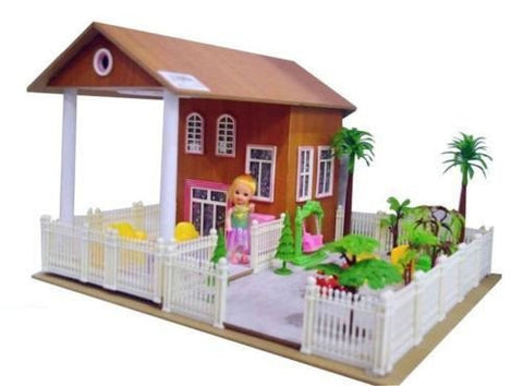 Girls Wooden Doll House Play Set Over 120 Pcs with Sound and Light Options