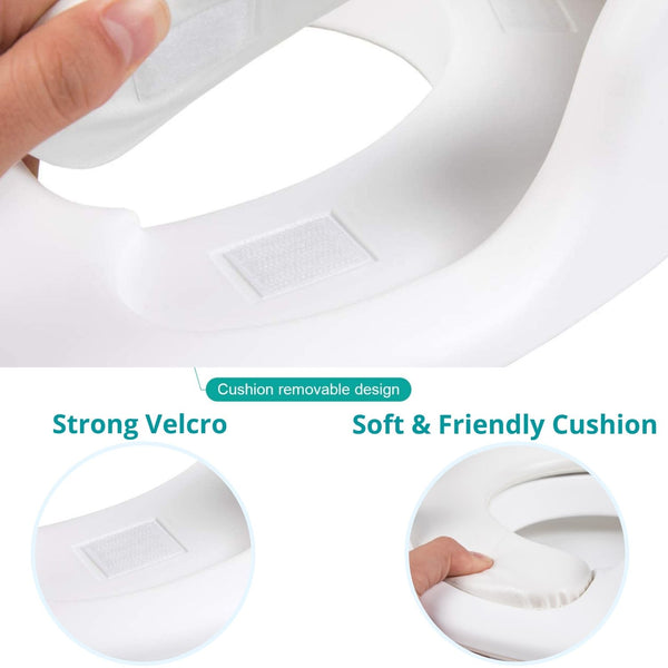 Potty Training White Toilet Seat for Kids, Toilet Trainer Ring for Boys or Girls, Anti Slipping Baby Seat with Handles
