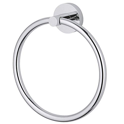 Stainless Steel Towel Ring, Wall Mounted Round Towel Holder for Kitchen Bathroom, Polished Finish