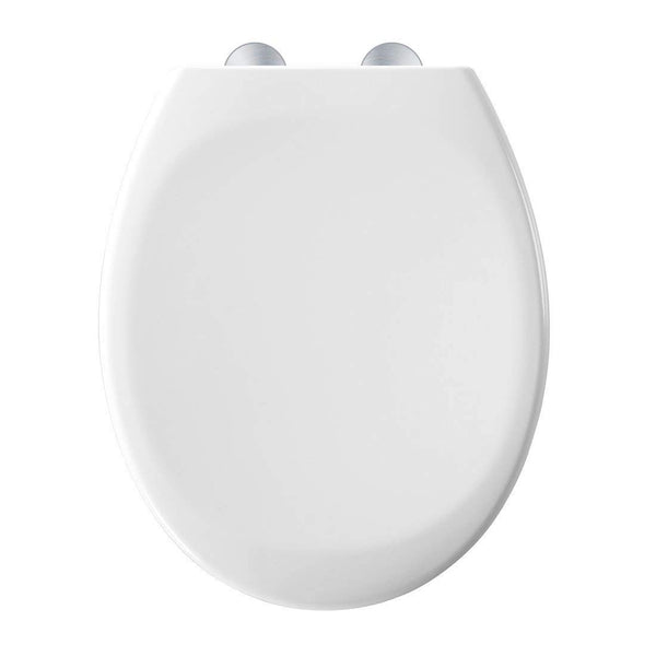 Soft Close Toilet Seat With Top Fixing And One Button Quick Release Feature. O Shape Toilet Seat with Adjustable Hinges (460mm x 370mm)