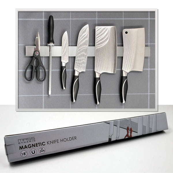 Magnetic 45cm(18inch) Knife Holder/Wall Utensil Storage Rack/Kitchen Accessories Organizer Bar/Stainless Steel Knives Wall-Mounted Strip