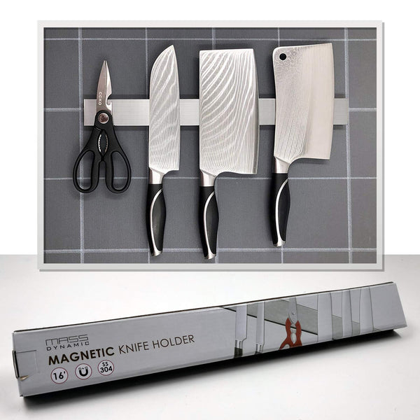 Magnetic 40cm(16inch) Knife Holder/Wall Utensil Storage Rack/Kitchen Accessories Organizer Bar/Stainless Steel Knives Wall-Mounted Strip