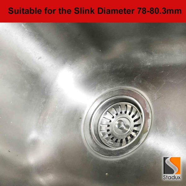 Stadux Stainless Steel Kitchen Sink Strainer plug, Diameter: 78mm