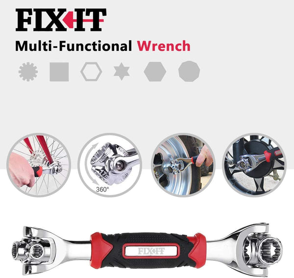 FIX IT Universal Socket Wrench - 48 in 1 Multifunction Socket Wrenches Tool with 360 Degree Rotating Head, Spanner Tool for Home and Car Repair