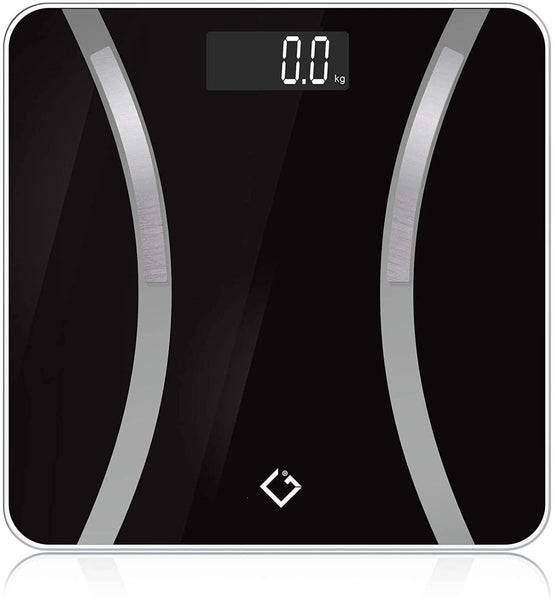 CGI Digital Bluetooth Body Fat Scale, High Precision Weighing Scales for Fitness Tracking, Weight Capacity of 28st/180kg/396lb, Smartphone App with 17 Body Composition Measurements (Black)