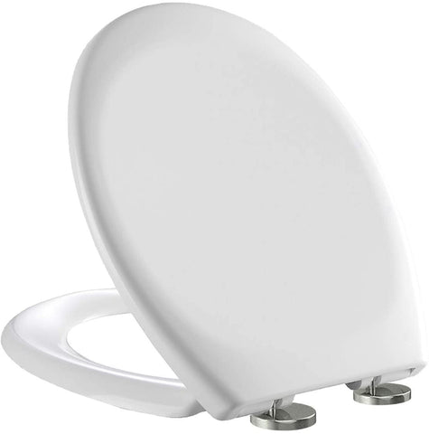 Luxury Slow Soft Close White Oval Bathroom Toilet Seat With Top Fixing Hinges (UF)