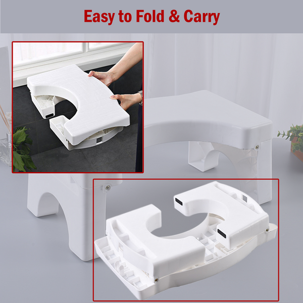 Potty Squatty Poop Stool | Folding Toilet Stool | 7 Inch Non-Slip Bathroom Step Stool | Anti Constipation Natural & Comfortable Squat Aid Stool